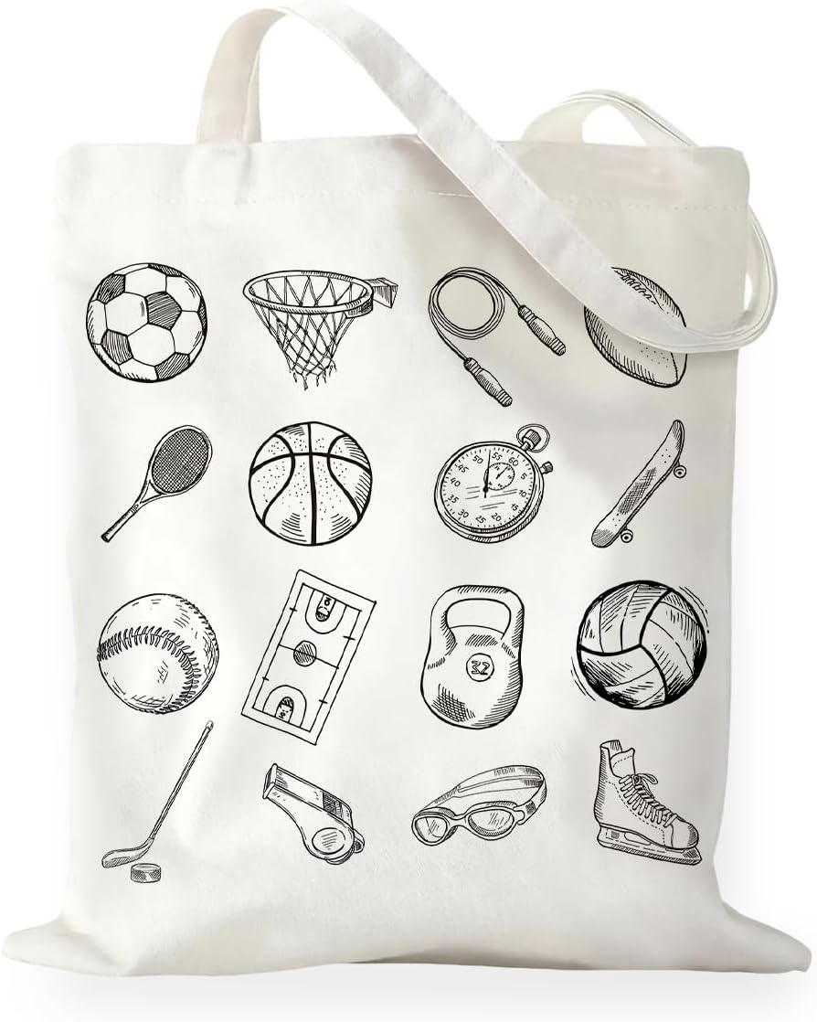 Sports Equipment Shop - Torba płócienna z ręcznie rysowanym nadrukiem